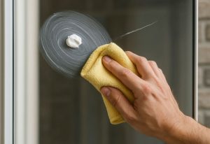 polish chiffon sur rayure de miroir