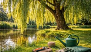 Saule pleureur au bord du lac