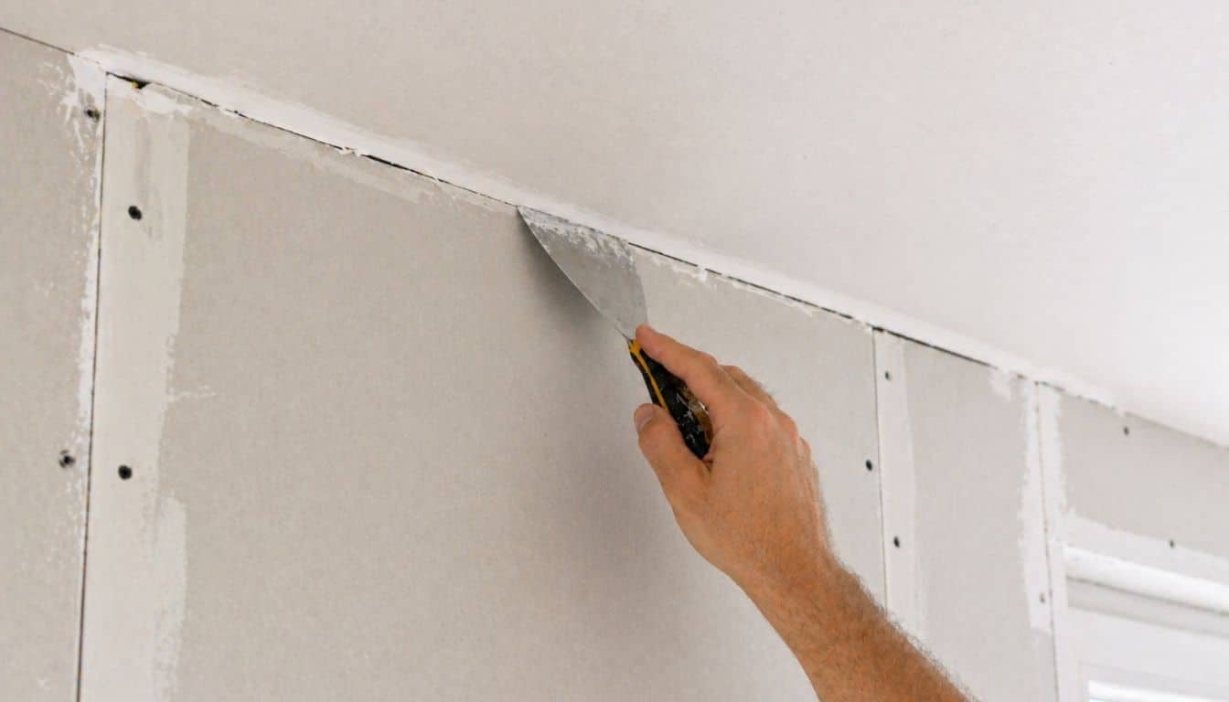 Travail de finition de plâtre