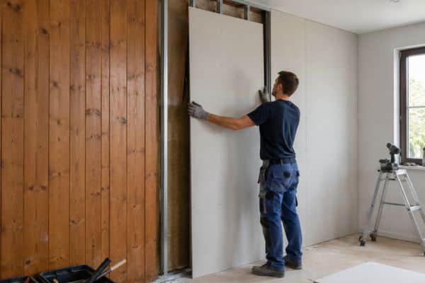 Rénovation intérieure avec installation de plaques de plâtre