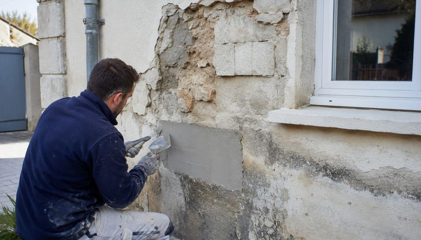Rénovation extérieure d'une maison au travail