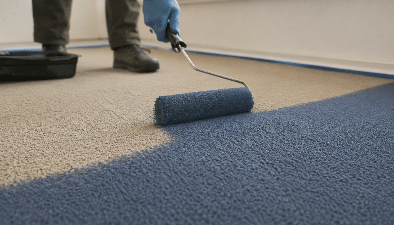 Rénovation de moquette gris-bleu