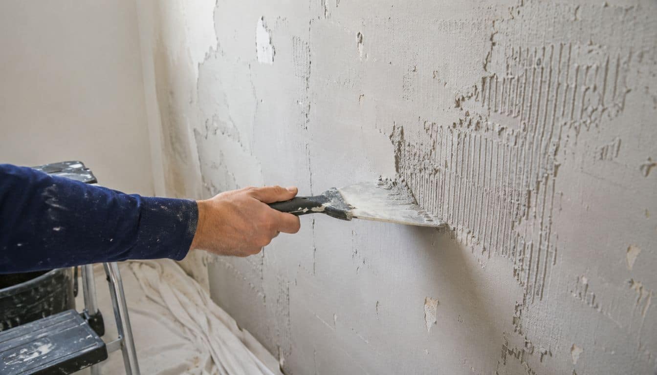 Rénovation murale au grattoir