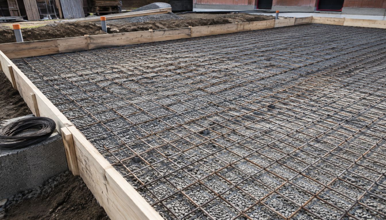 Préparation de dalle en béton armé