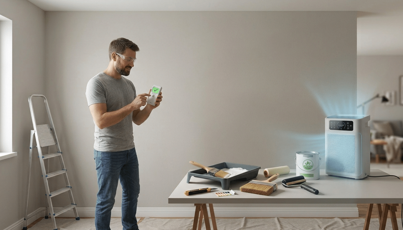 Illustration de l'article : Odeur de peinture après 2 mois : causes, risques et solutions