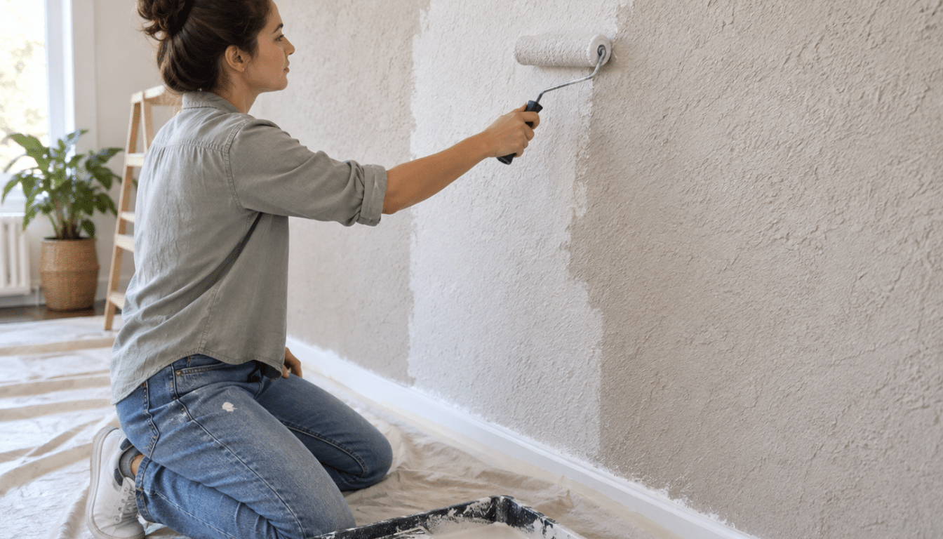 Illustration de l'article : Peinture sur crépis intérieur : quelle méthode pour un résultat propre ?
