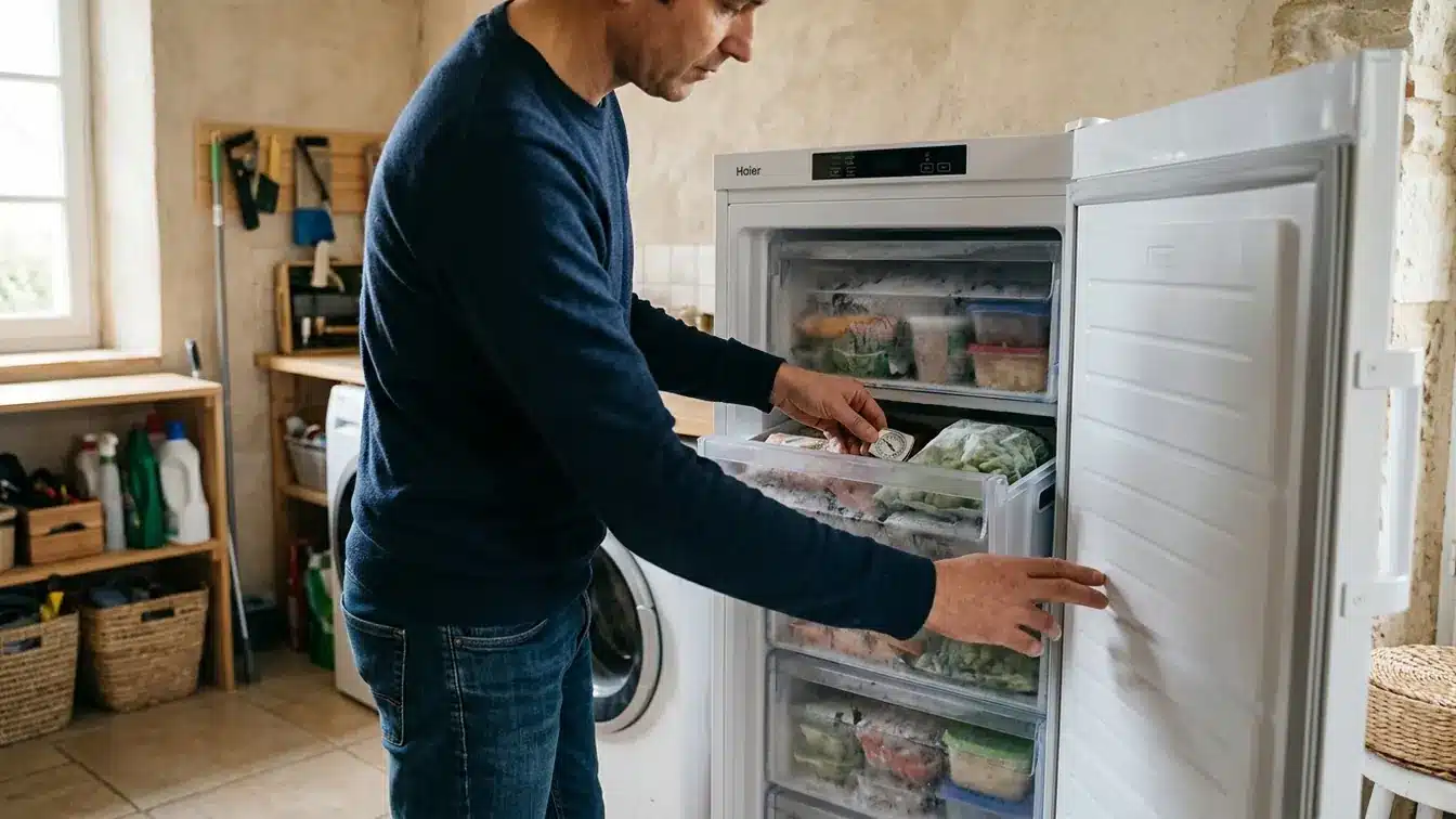 Contrôle de la température réelle dans un congélateur Haier ouvert